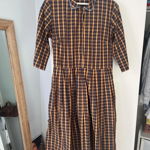 TOAST Unique Collar Dress with Pockets - USA womens 8 (UK12) - Picture 5 of 9